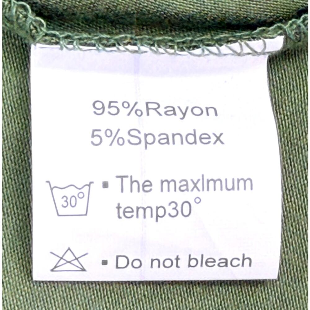 Dearcase Olive Green V Neck Jersey Knit T-shirt Long Sleeve Swing Dress NWT XL - Picture 9 of 9